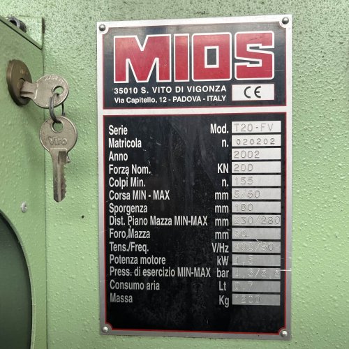 Stænderpresse MIOS T 20 FV