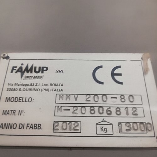 Centro di lavorazione verticale EMCO FAMUP A MONTANTE MOBILE MOD. MMV 200-80LD